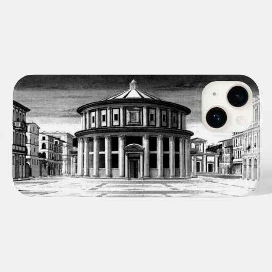 イデアルシティルネッサンスアーキテクチャー白黒 Case-Mate iPhoneケース (裏面 (横))