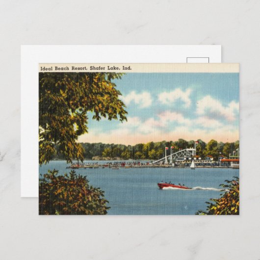 イデアルビーチリゾートシャファーレイクインディアナ ポストカード (正面/裏面)
