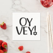 イディッおもしろいドフレーズ – Oy Vey, Jewish Holiday Gift スタンダードカクテルナプキン (インサイチュ)