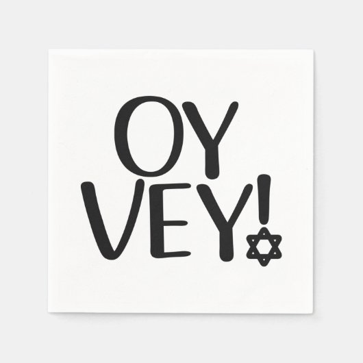 イディッおもしろいドフレーズ – Oy Vey, Jewish Holiday Gift スタンダードカクテルナプキン (正面)
