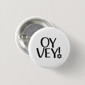 イディッおもしろいドフレーズ – Oy Vey, Jewish Holiday Gift 缶バッジ (正面&裏面)