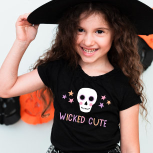 イディックキュートパステルスカル&スターズハロウィーン トドラーTシャツ