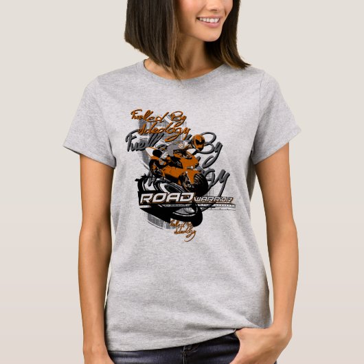 イデオロギーに燃えるロードウォリアー、バイク Tシャツ (正面)