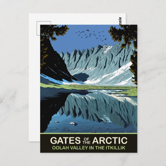 イトキリクのオラ渓谷、北極の門 ポストカード (正面/裏面)