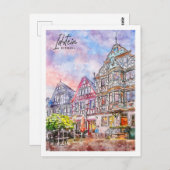 イドスタインドイツ旅行場水彩 ポストカード (正面/裏面)