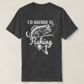 イドネイビー魚釣りおもしろい漁師おもしろい魚釣り Tシャツ (デザイン正面)