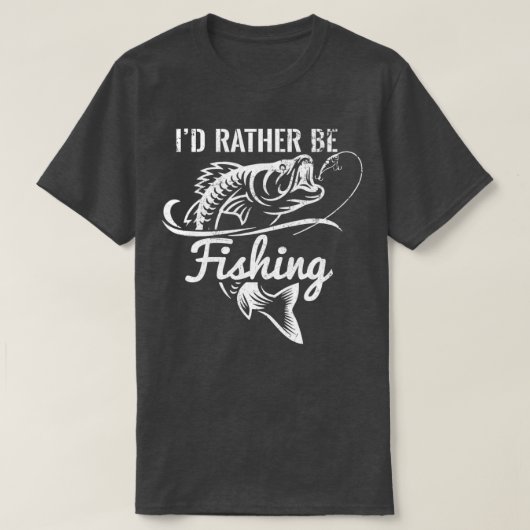 イドネイビー魚釣りおもしろい漁師おもしろい魚釣り Tシャツ (デザイン正面)