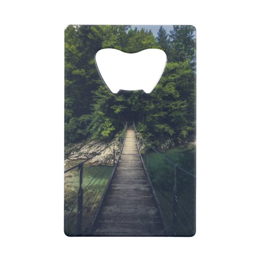 イドリジシンプルカ・スラブ川にかかる吊り橋 クレジットカード栓抜き (正面)