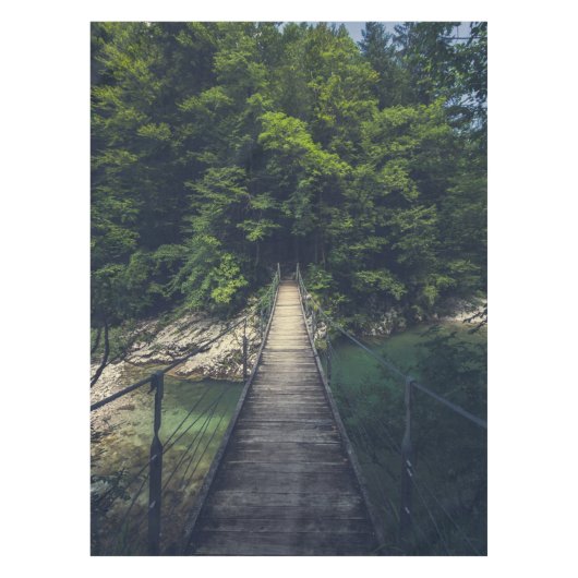 イドリジシンプルカ・スラブ川にかかる吊り橋 テーブルクロス (正面)