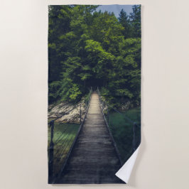 イドリジシンプルカ・スラブ川にかかる吊り橋 ビーチタオル