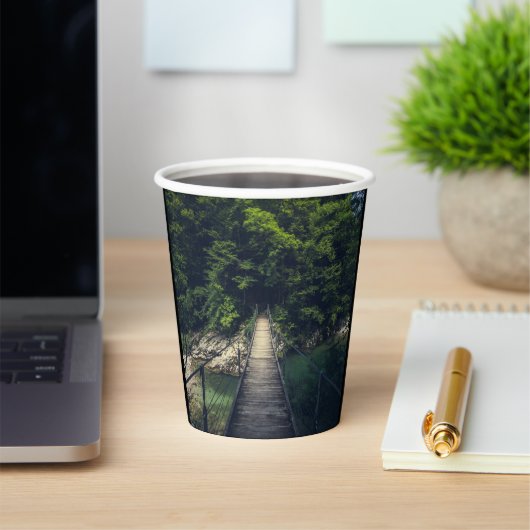 イドリジシンプルカ・スラブ川にかかる吊り橋 紙コップ (インサイチュ)