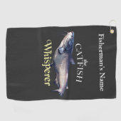イナゴパーソナライズされたヒゲ魚釣りタオル ゴルフタオル (横)