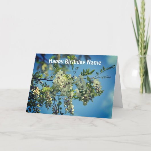 イナゴ花パーソナライズされた誕生日 カード (正面)