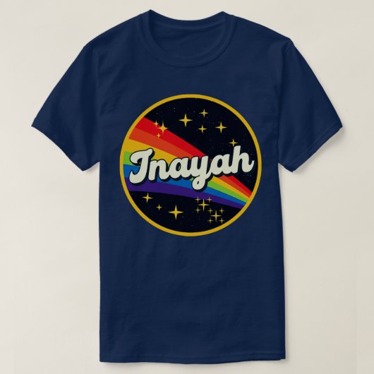 イナヤレインボーイン宇宙ヴィンテージスタイル Tシャツ (デザイン正面)