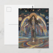 イナンナ アヌンナキ 女神 ブラック レインボー サイケデリック ポストカード (正面/裏面)