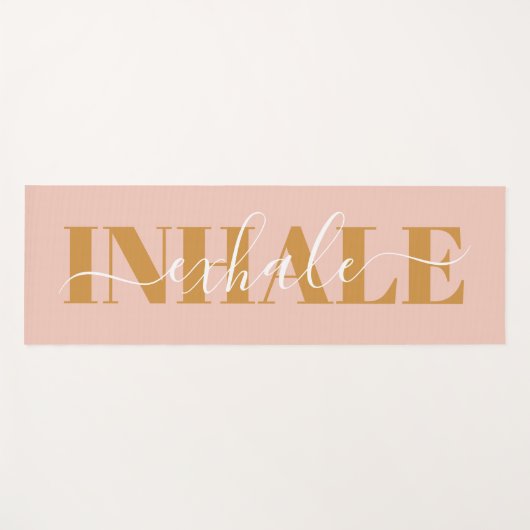 イナーレ外モダン息赤面ピンクオレンジ引用文 ヨガマット (正面(横))