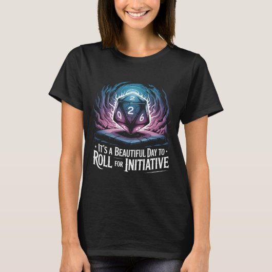 イニシアチブのためのロール D20 ダイス TTRPG ゲーマー ギフト Tシャツ (正面)