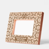 イニシクラシックャスとハートのパタ結婚ーン レーザー彫刻フレーム (左)