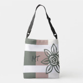イニシャリユニークッドクロス体トートバッグw/Flower クロスボディバッグ (裏面)