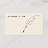 イニシャルおよびクイルポイントペン 名刺 (裏面)