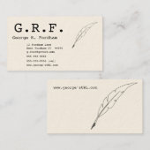 イニシャルおよびクイルポイントペン 名刺 (正面/裏面)