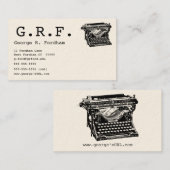 イニシャルおよびタイプライター 名刺 (正面/裏面)