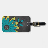 イニシャルが付いているかわいくガーリーなレトロの花 ラゲッジタグ (正面横)