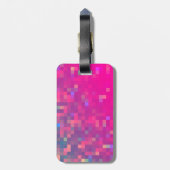 イニシャルが付いている明るい紫色、青の正方形ライト ラゲッジタグ (裏面縦)