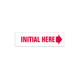 イニシャルここに矢印の自動手書きスタンプ セルフインキングスタンプ