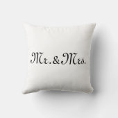 イニシャルでカスタマイズ カップルのモノグラム 黒 白 クッション (裏面)