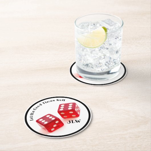 イニシャルで楽しい時転が間を過ごす ラウンドペーパーコースター (インサイチュ)