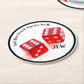 イニシャルで楽しい時転が間を過ごす ラウンドペーパーコースター (アングル)