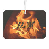 イニシャルで燃え上がる炎の写真 カーエアーフレッシュナー (裏面)