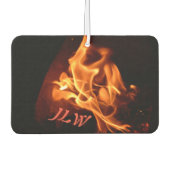 イニシャルで燃え上がる炎の写真 カーエアーフレッシュナー (正面)