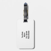 イニシャルとの黒のストライプそして白 ラゲッジタグ (裏面縦)