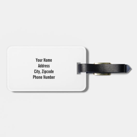 イニシャルとの黒のストライプそして白 ラゲッジタグ (裏面横)