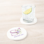 イニシャルとクリスチャンネームシオバンフローラデザイン コースター (側面)