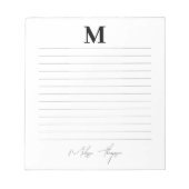 イニシャルと名前の個人署名スクリプトを並べて表示 ノートパッド (正面)