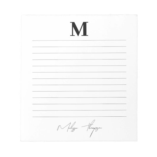 イニシャルと名前の個人署名スクリプトを並べて表示 ノートパッド (正面)