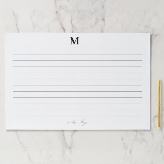 イニシャルと名前の個人署名スクリプトを並べて表示 ペーパーパッド (インサイチュ)