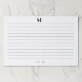 イニシャルと名前の個人署名スクリプトを並べて表示 ペーパーパッド (正面)