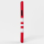 イニシャルと名前ストライプのを白と赤に追加 Case-Mate iPhoneケース (裏面/右)