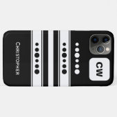 イニシャルと名前ストライプのを白と黒に追加 Case-Mate iPhoneケース (裏面(横))