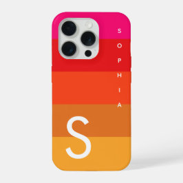 イニシャルと名前入りカラフルスマホケース iPhone 15 PROケース