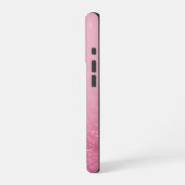 イニシャルと名前入りピンクグリッターiPhoneケース iPhoneケース (左側面)