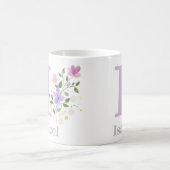 イニシャルと名前 イザベルと花 コーヒーマグカップ (中央)