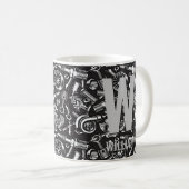 イニシャルと名前 U V W X Y Zを変更 - 車の部品 コーヒーマグカップ (正面右)