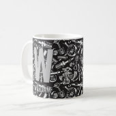 イニシャルと名前 U V W X Y Zを変更 - 車の部品 コーヒーマグカップ (正面左)