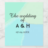 イニシャルと日にちが入ったカップルの結婚式 ワインラベル (シングルラベル)