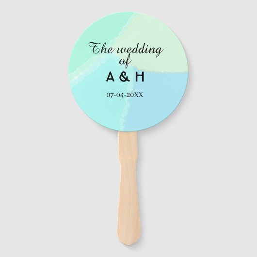 イニシャルと日にちが入った結婚式 ハンドファン (正面)
